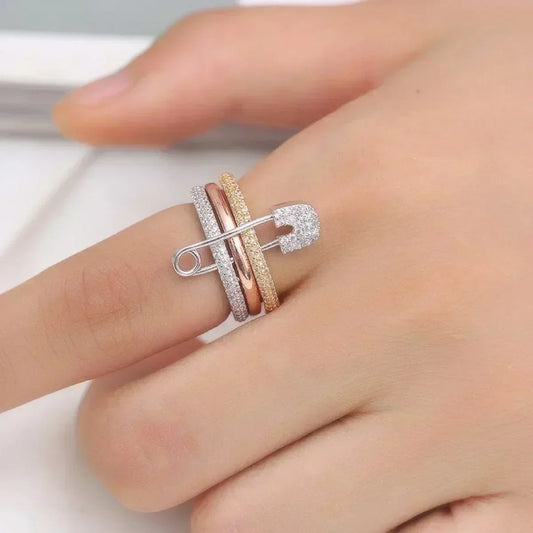 Pin Ring Three Layer Zircon Series