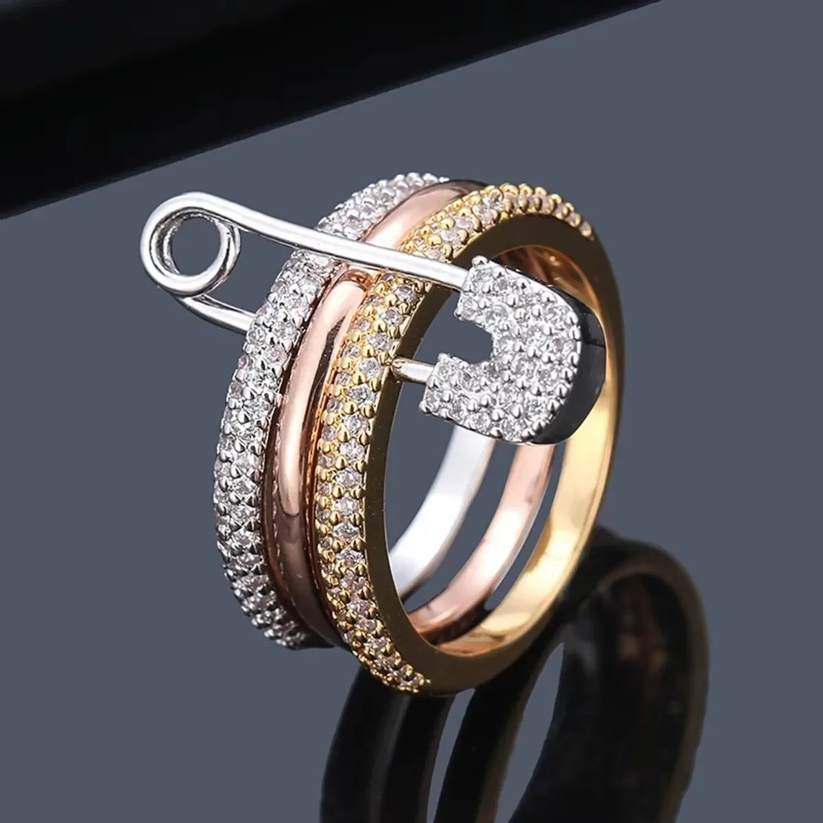 Pin Ring Three Layer Zircon Series